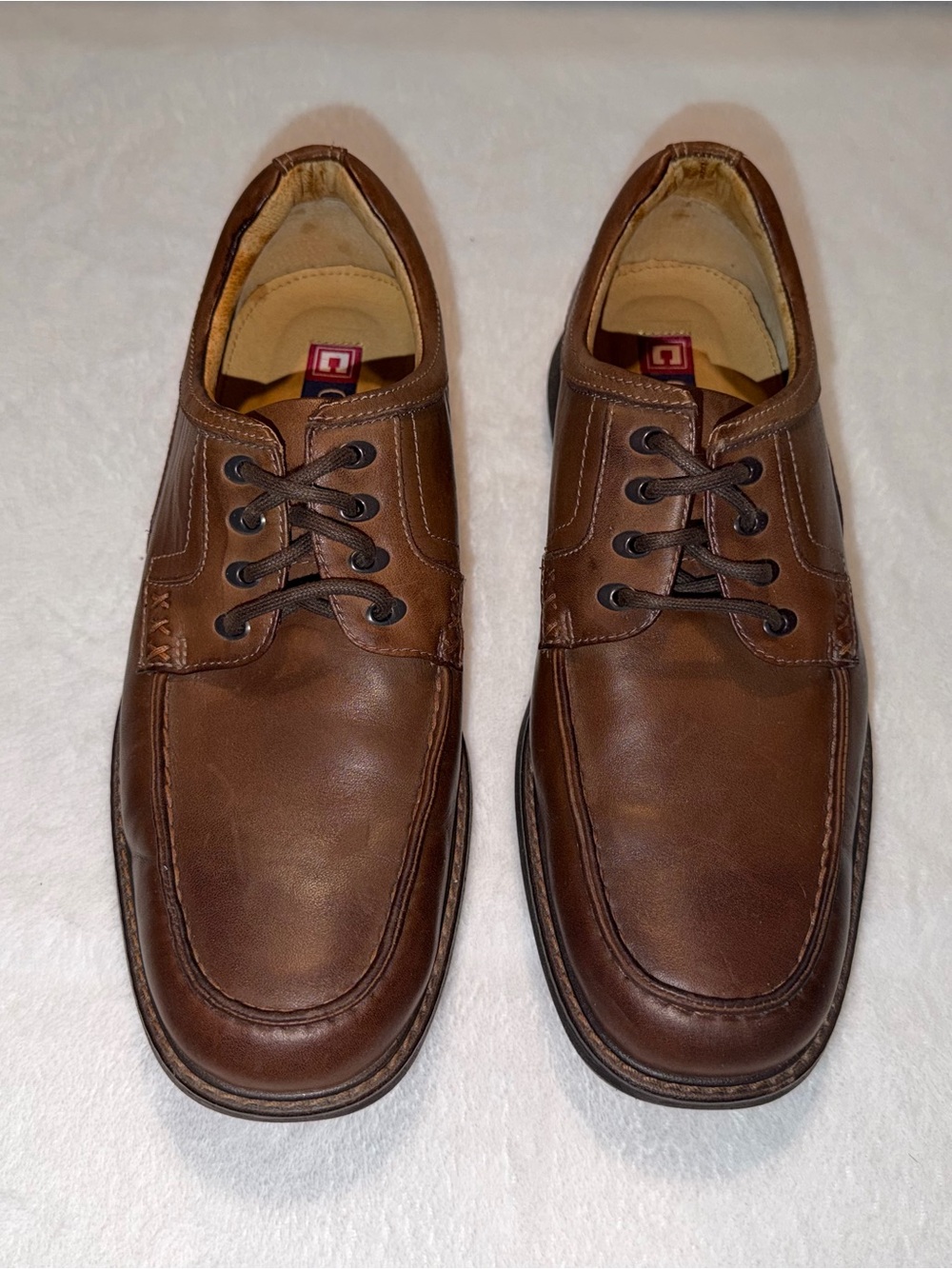 CHAPS Men's Brown Leather Oxford Dress Shoes - Size 10M